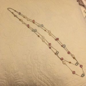 Lavender and light blue long necklace